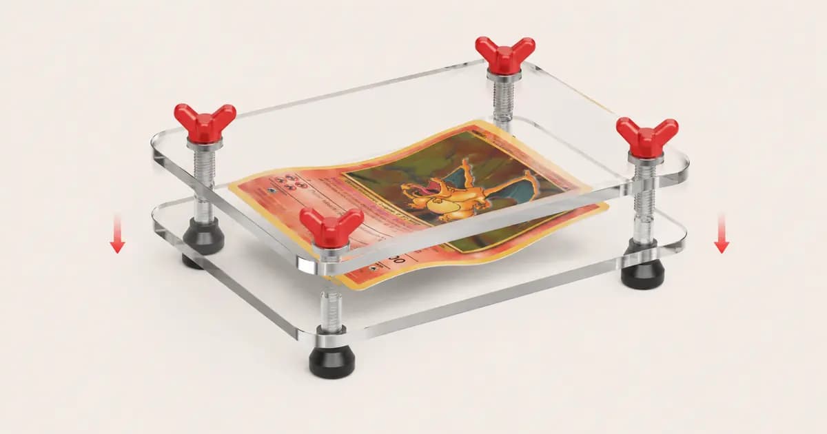 How to flatten a warped Pokémon card