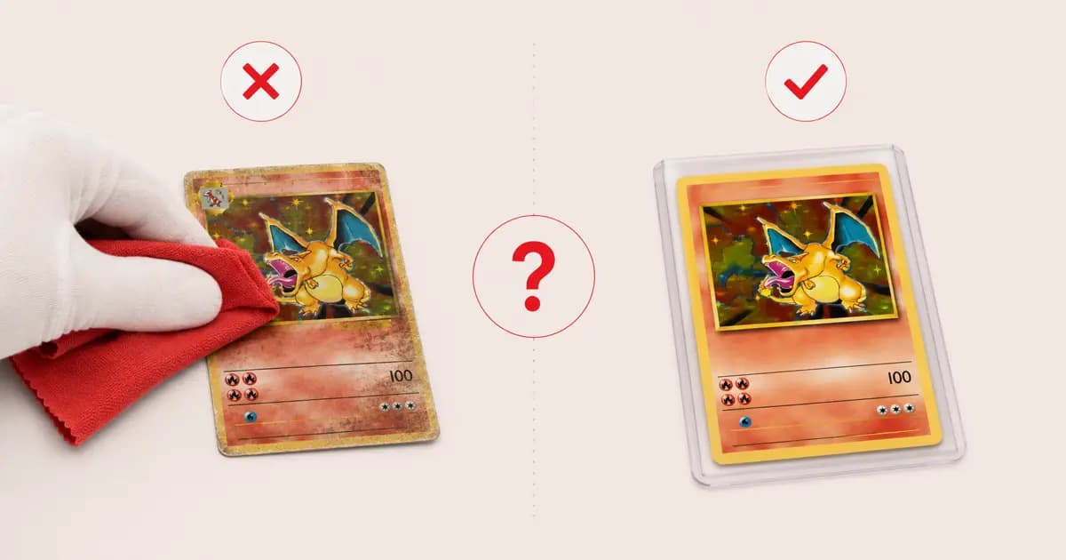 Should you clean or restore a card before grading?