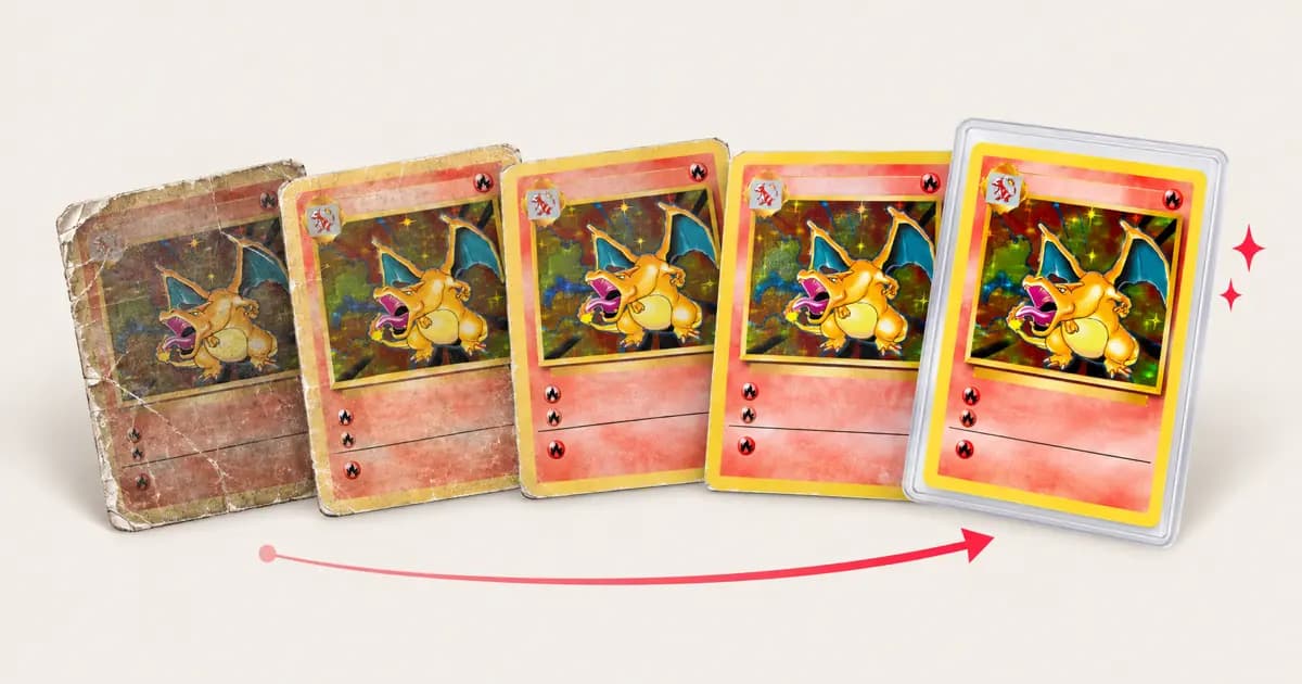 Guide de l’état d’une carte Pokémon : NM, EX, très bon état et abîmée